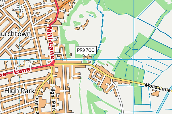 PR9 7QQ map - OS VectorMap District (Ordnance Survey)