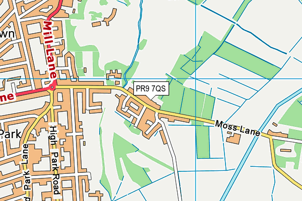 PR9 7QS map - OS VectorMap District (Ordnance Survey)
