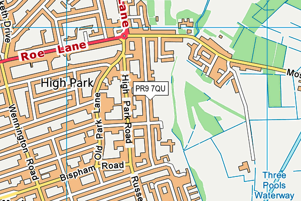 Devonshire Road Recreation Ground map (PR9 7QU) - OS VectorMap District (Ordnance Survey)