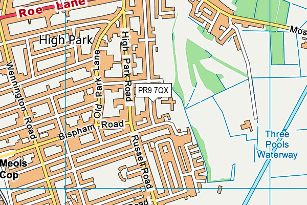 PR9 7QX map - OS VectorMap District (Ordnance Survey)