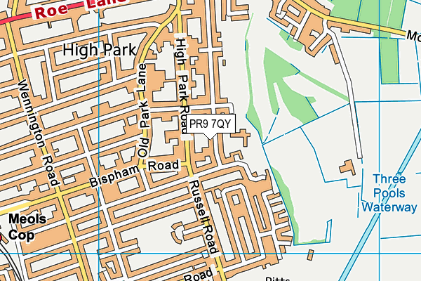 PR9 7QY map - OS VectorMap District (Ordnance Survey)