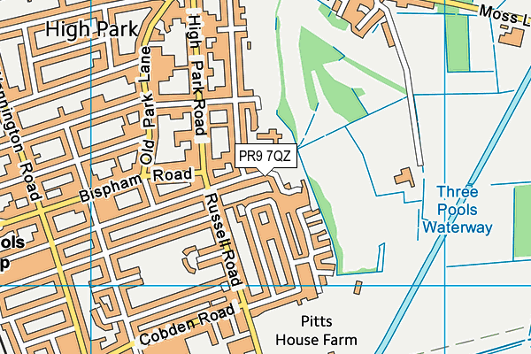 PR9 7QZ map - OS VectorMap District (Ordnance Survey)