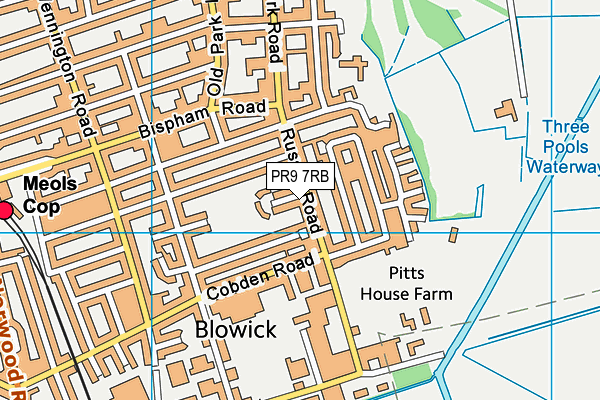 PR9 7RB map - OS VectorMap District (Ordnance Survey)