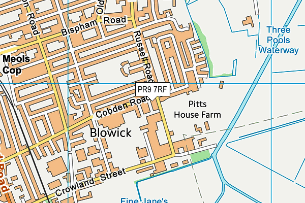 PR9 7RF map - OS VectorMap District (Ordnance Survey)