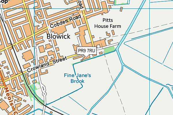 PR9 7RU map - OS VectorMap District (Ordnance Survey)