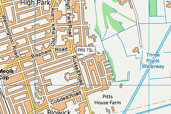 PR9 7SL map - OS VectorMap District (Ordnance Survey)