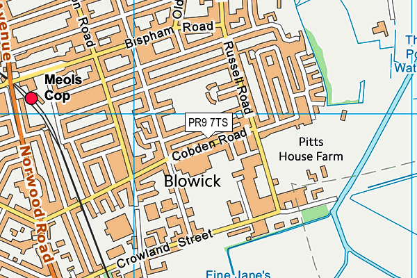 PR9 7TS map - OS VectorMap District (Ordnance Survey)