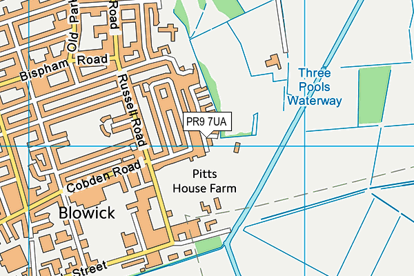 PR9 7UA map - OS VectorMap District (Ordnance Survey)