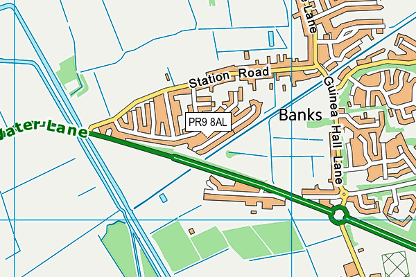 PR9 8AL map - OS VectorMap District (Ordnance Survey)