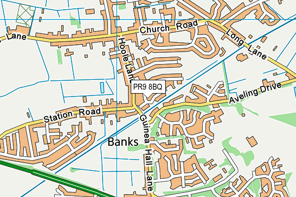 PR9 8BQ map - OS VectorMap District (Ordnance Survey)