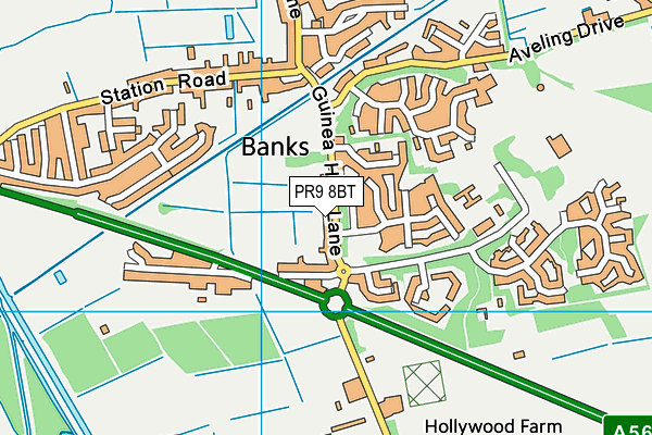 PR9 8BT map - OS VectorMap District (Ordnance Survey)