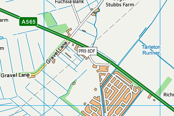Riverside Health & Leisure Club (Closed) map (PR9 8DF) - OS VectorMap District (Ordnance Survey)