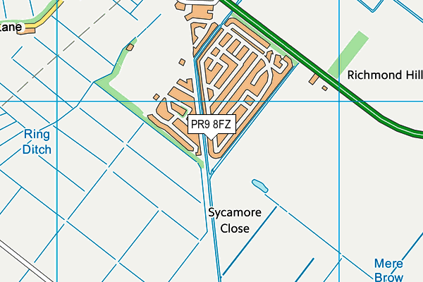 PR9 8FZ map - OS VectorMap District (Ordnance Survey)