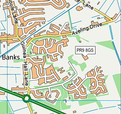 PR9 8GS map - OS VectorMap District (Ordnance Survey)
