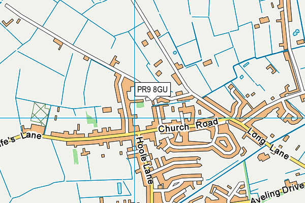 PR9 8GU map - OS VectorMap District (Ordnance Survey)
