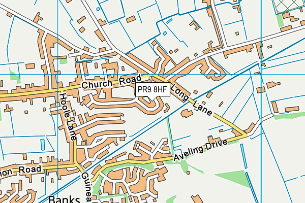 PR9 8HF map - OS VectorMap District (Ordnance Survey)