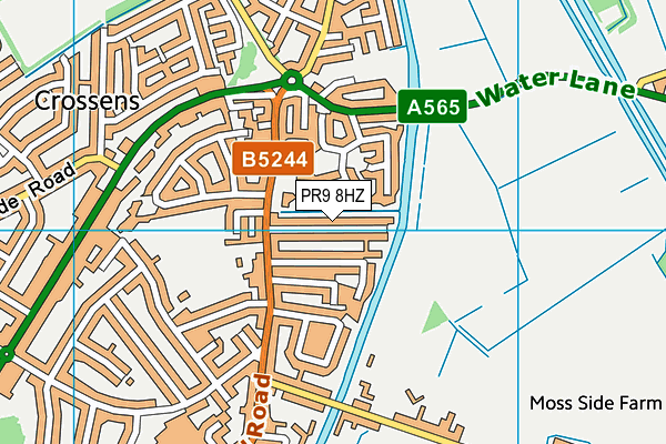 PR9 8HZ map - OS VectorMap District (Ordnance Survey)