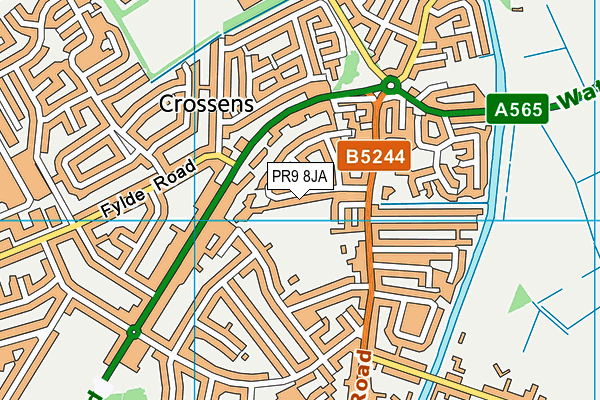 PR9 8JA map - OS VectorMap District (Ordnance Survey)