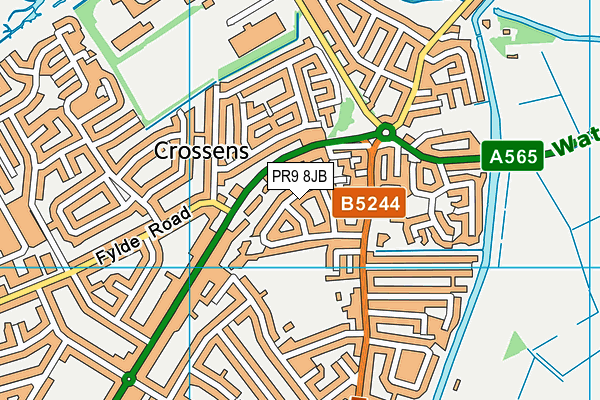 PR9 8JB map - OS VectorMap District (Ordnance Survey)