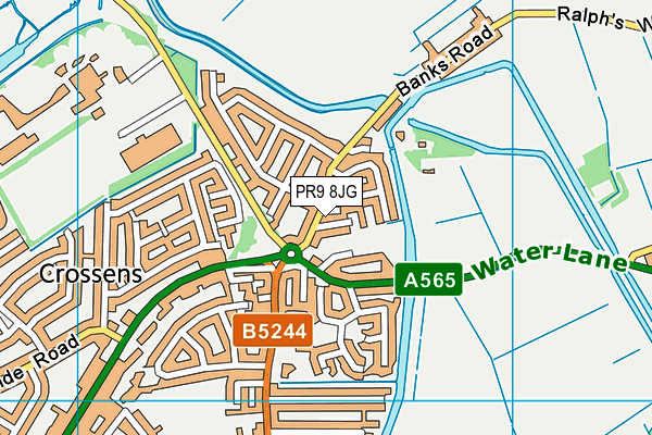 PR9 8JG map - OS VectorMap District (Ordnance Survey)