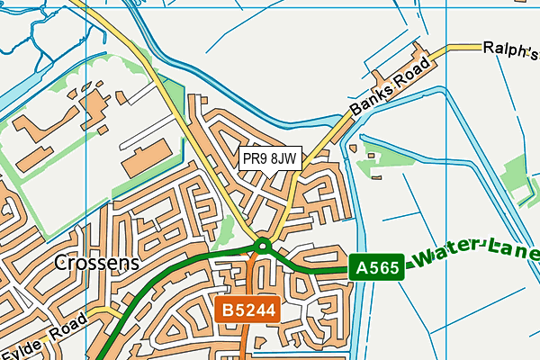 PR9 8JW map - OS VectorMap District (Ordnance Survey)