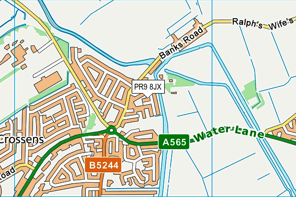 PR9 8JX map - OS VectorMap District (Ordnance Survey)