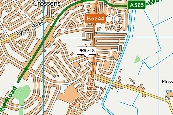 PR9 8LS map - OS VectorMap District (Ordnance Survey)