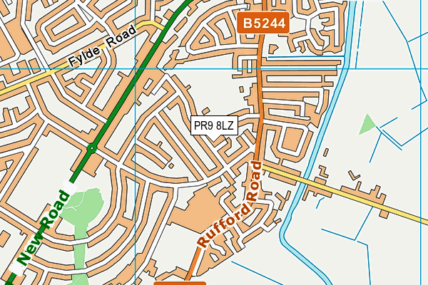 PR9 8LZ map - OS VectorMap District (Ordnance Survey)