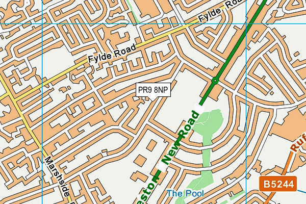Preston New Road Recreation Ground map (PR9 8NP) - OS VectorMap District (Ordnance Survey)
