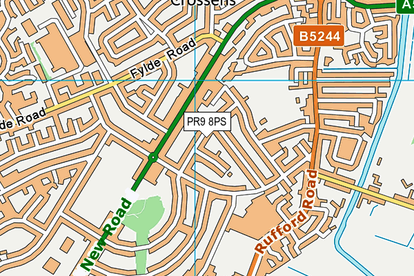 PR9 8PS map - OS VectorMap District (Ordnance Survey)