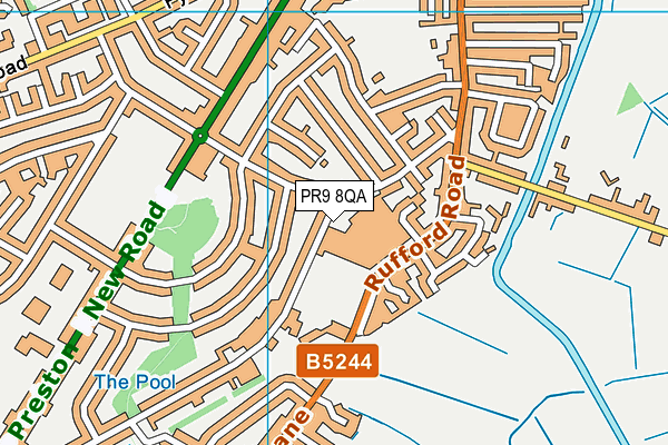 PR9 8QA map - OS VectorMap District (Ordnance Survey)