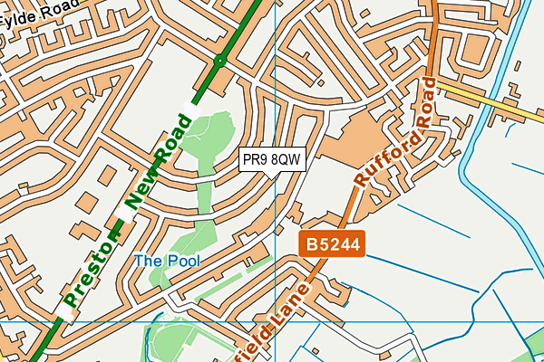 PR9 8QW map - OS VectorMap District (Ordnance Survey)