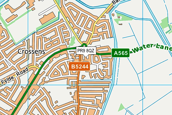 PR9 8QZ map - OS VectorMap District (Ordnance Survey)