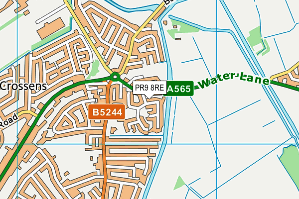 PR9 8RE map - OS VectorMap District (Ordnance Survey)