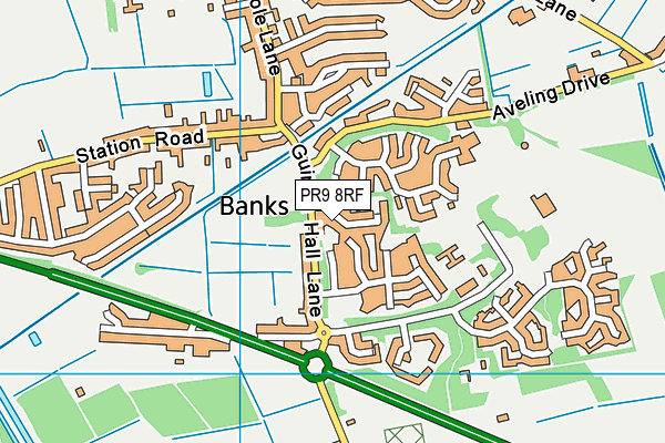 PR9 8RF map - OS VectorMap District (Ordnance Survey)