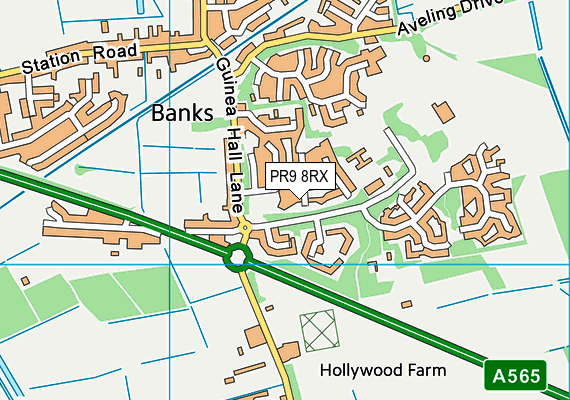 PR9 8RX map - OS VectorMap District (Ordnance Survey)