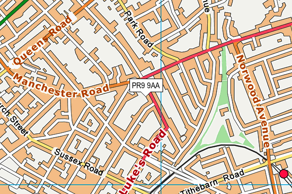 PR9 9AA map - OS VectorMap District (Ordnance Survey)