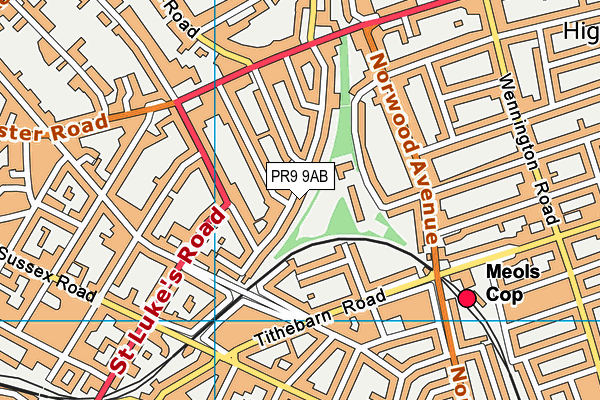 PR9 9AB map - OS VectorMap District (Ordnance Survey)