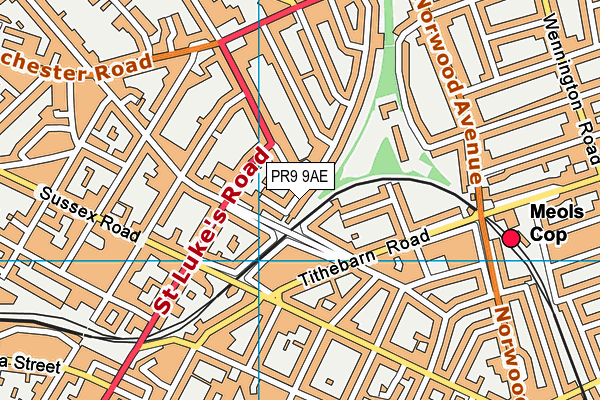 PR9 9AE map - OS VectorMap District (Ordnance Survey)