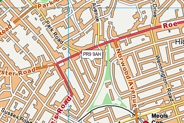 PR9 9AH map - OS VectorMap District (Ordnance Survey)