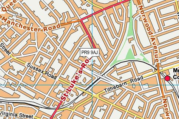 PR9 9AJ map - OS VectorMap District (Ordnance Survey)