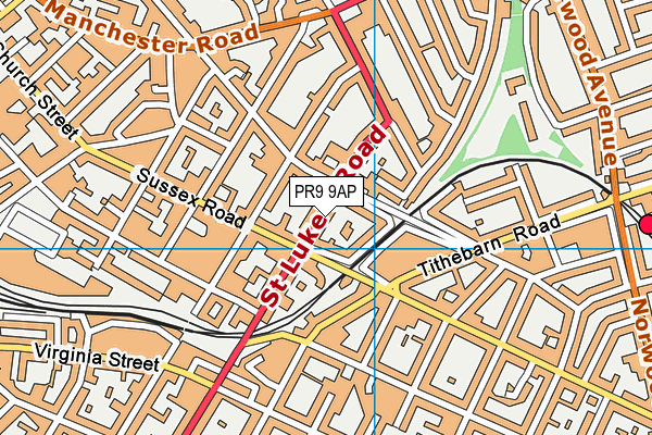 PR9 9AP map - OS VectorMap District (Ordnance Survey)