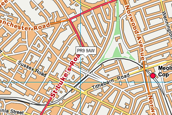 PR9 9AW map - OS VectorMap District (Ordnance Survey)