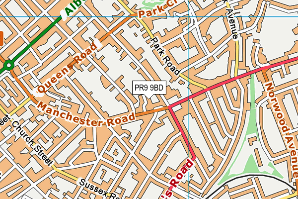 PR9 9BD map - OS VectorMap District (Ordnance Survey)