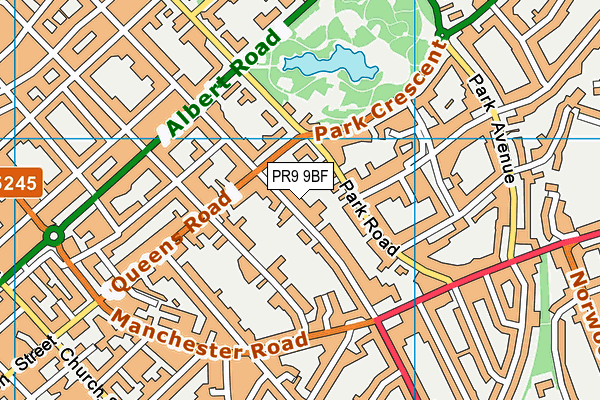 PR9 9BF map - OS VectorMap District (Ordnance Survey)