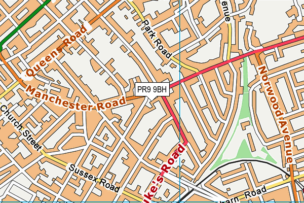 PR9 9BH map - OS VectorMap District (Ordnance Survey)