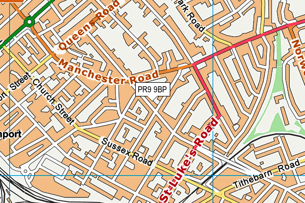 PR9 9BP map - OS VectorMap District (Ordnance Survey)