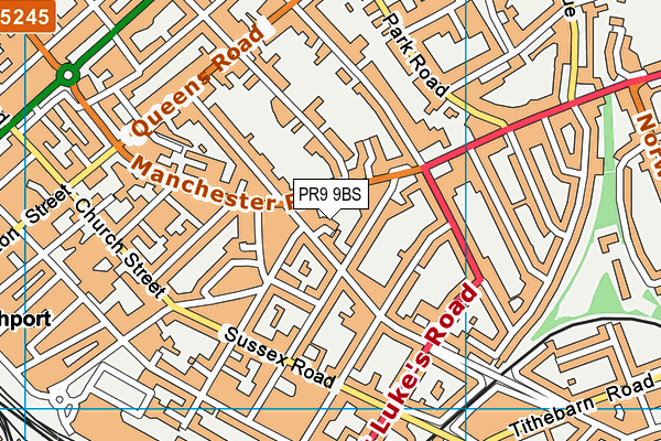 PR9 9BS map - OS VectorMap District (Ordnance Survey)