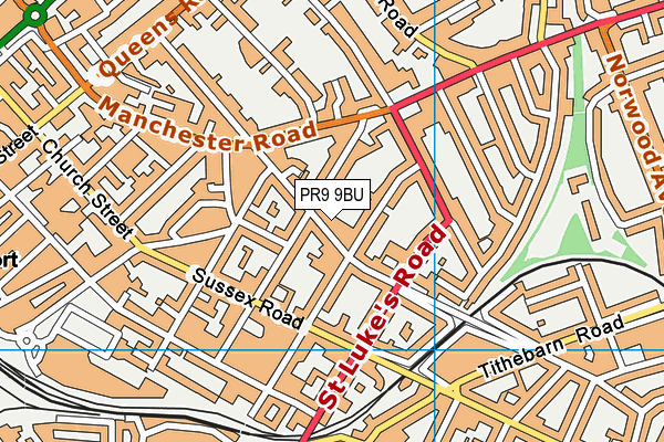 PR9 9BU map - OS VectorMap District (Ordnance Survey)