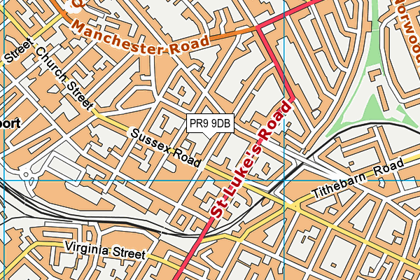 PR9 9DB map - OS VectorMap District (Ordnance Survey)